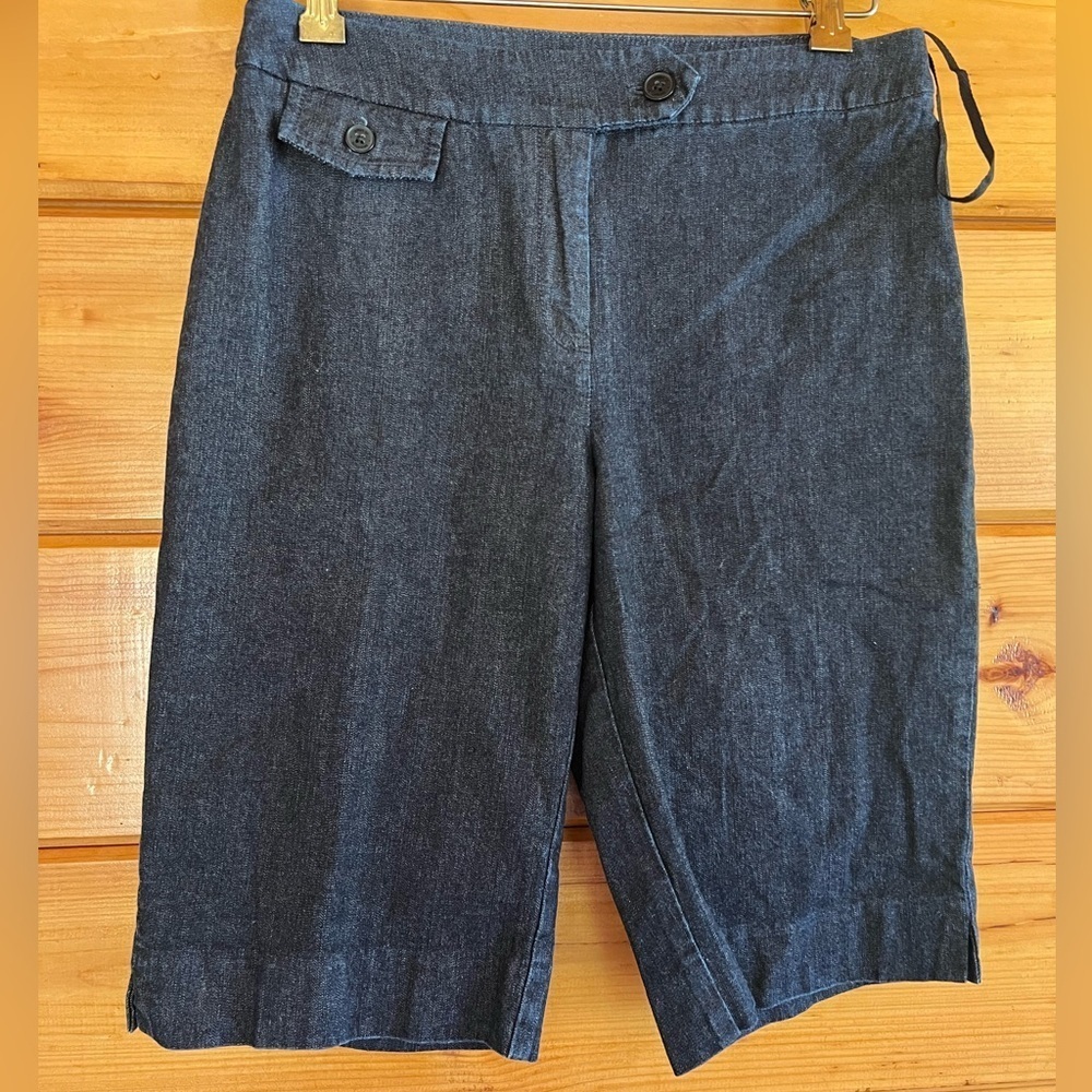 Women's Size 4 Dark Blue Denim Ext Signature Stretch Shorts By Jones New York